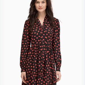 Kate Spade Heartbeat Tie Neck Shirtdress Size 8